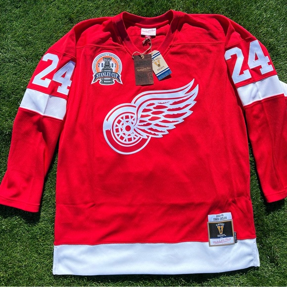 Large Mitchell & Ness Men's Detroit Red Wings Chris Chelios #24 NHL Jersey - Picture 1 of 15